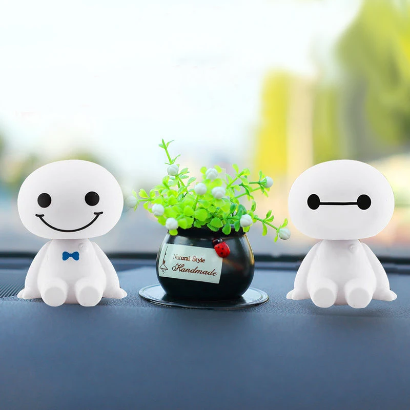 Мультяшные пластиковые милые игрушки-роботы с вращающейся головой кукла