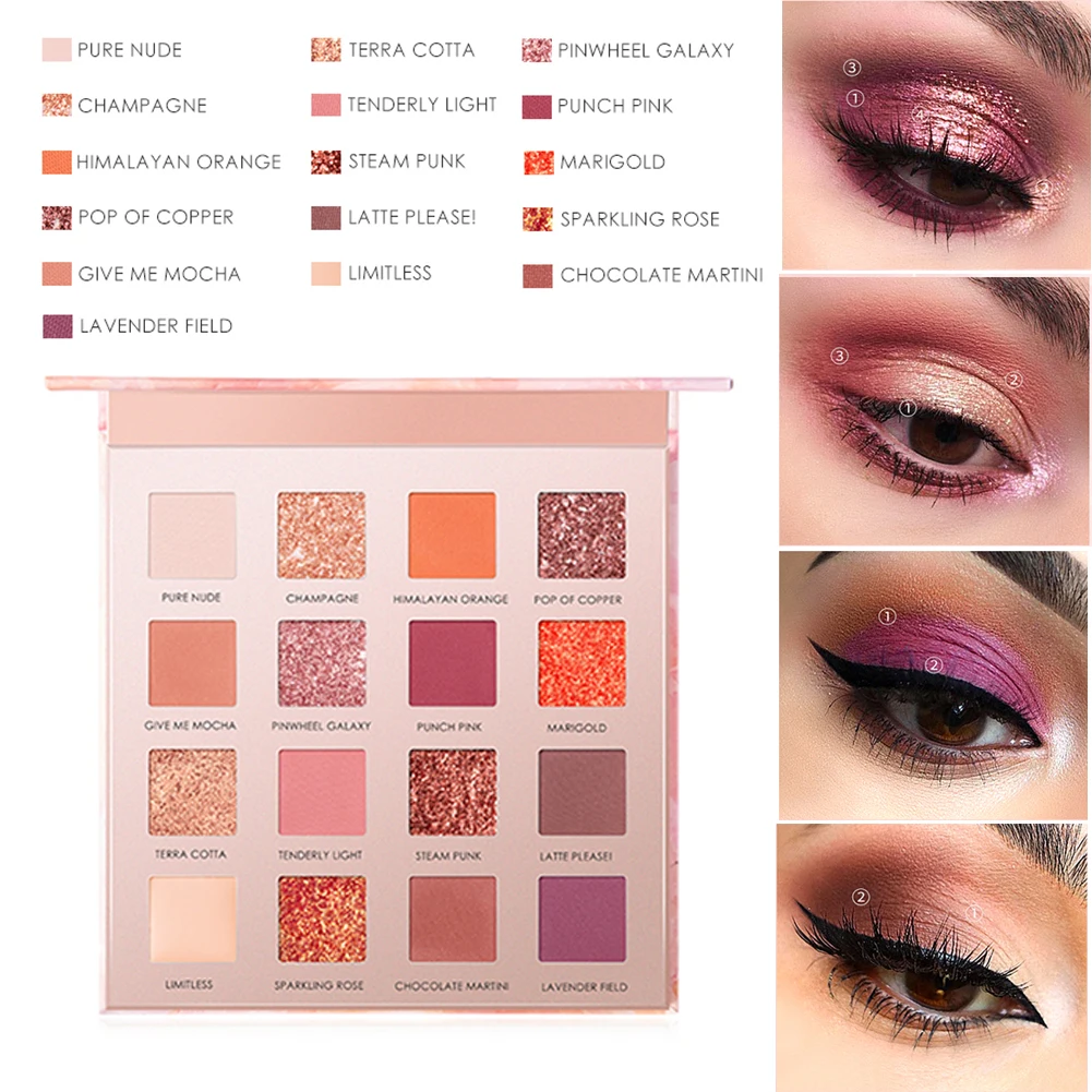 Тени для век FOCALLURE 16 цветов перламутровые матовые тени Блестящий Матовый Набор