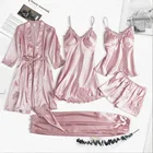 Комплект пижамный Женский, кружевной, цвет в ассортименте, M L XL XXL, 5 шткомплект