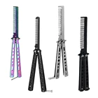 Походный металлический складной балисонг, тренировочный гребень, нож-бабочка, безопасный тренировочный аксессуар, расческа гребень с бабочкой, щетки для бороды