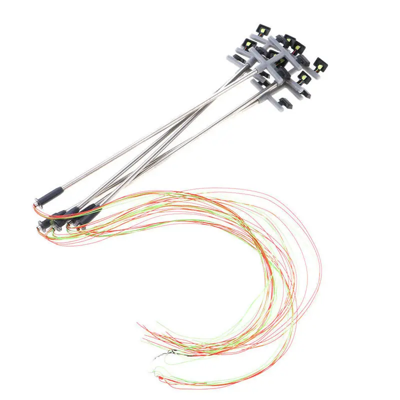 1:100 хо масштаб 4 светодиодных уличных фонарей декорации мини-лампочный столб для