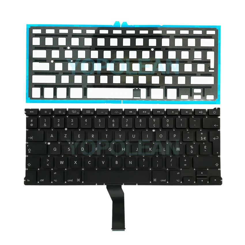 AZERTY клавиатура для Macbook Air 13 дюймов A1369 A1466 французский язык с подсветкой 2011 2017