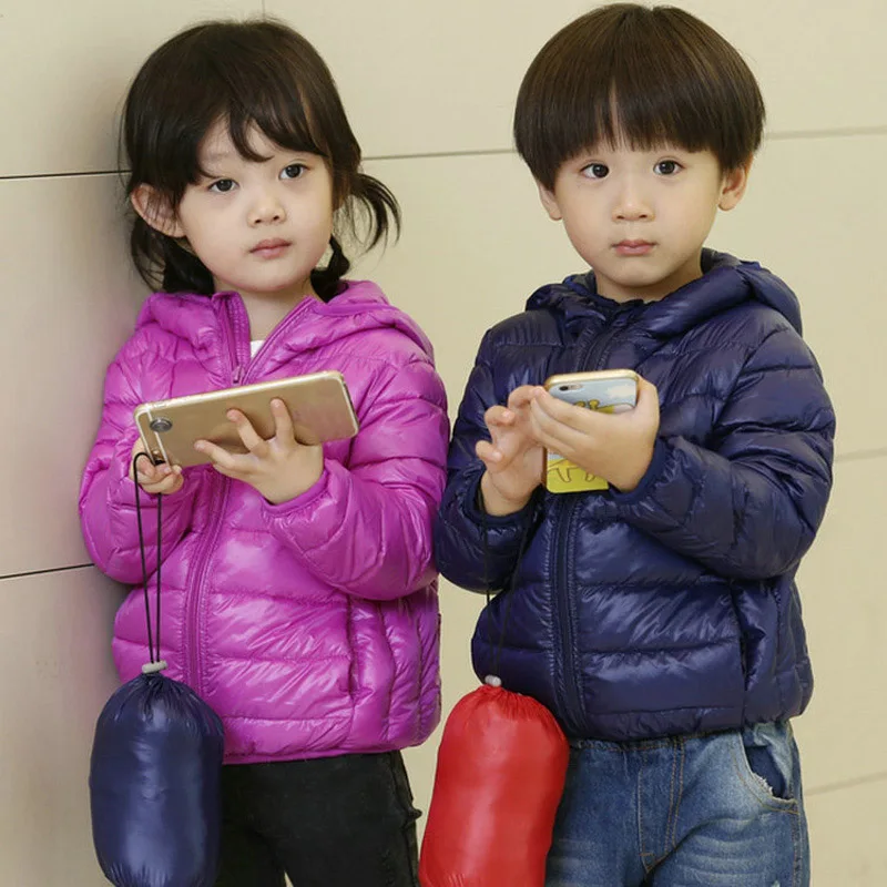 Парка для девочек ссветильник Кая зимняя куртка на утином пуху и мальчиков