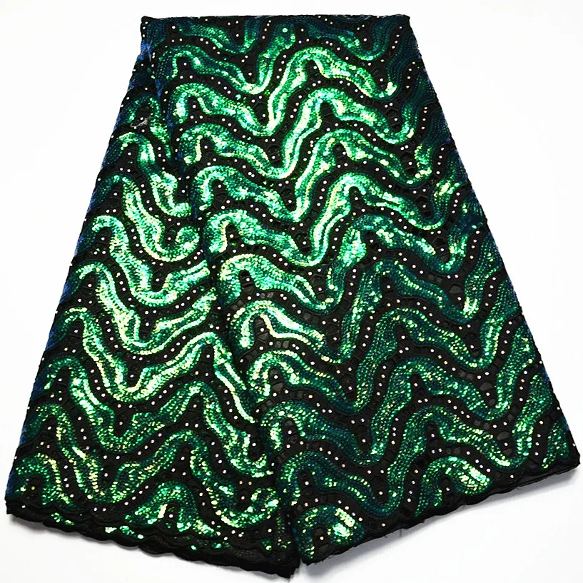 Африканская кружевная ткань ручной работы из органзы с блестками и камнями 2020