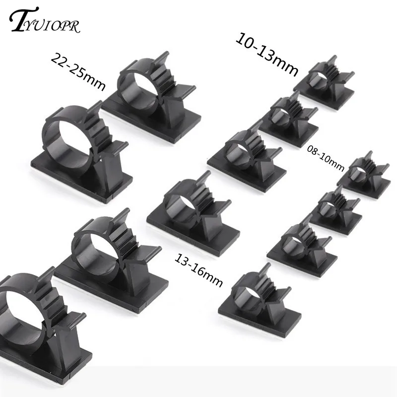 

30pcs Plastic Cable Clamp Self Adhesive Car Cord Clip Adjustable Wire Tie Fixed Organizer Line Management Fasteners Mount Holder