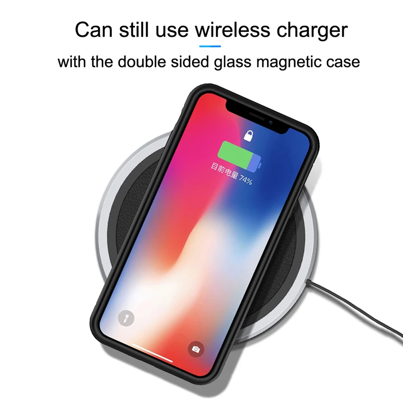 Двухсторонний стеклянный Магнитный чехол 360 для iPhone XR XS Max X 8 7 6 6S Plus металлический