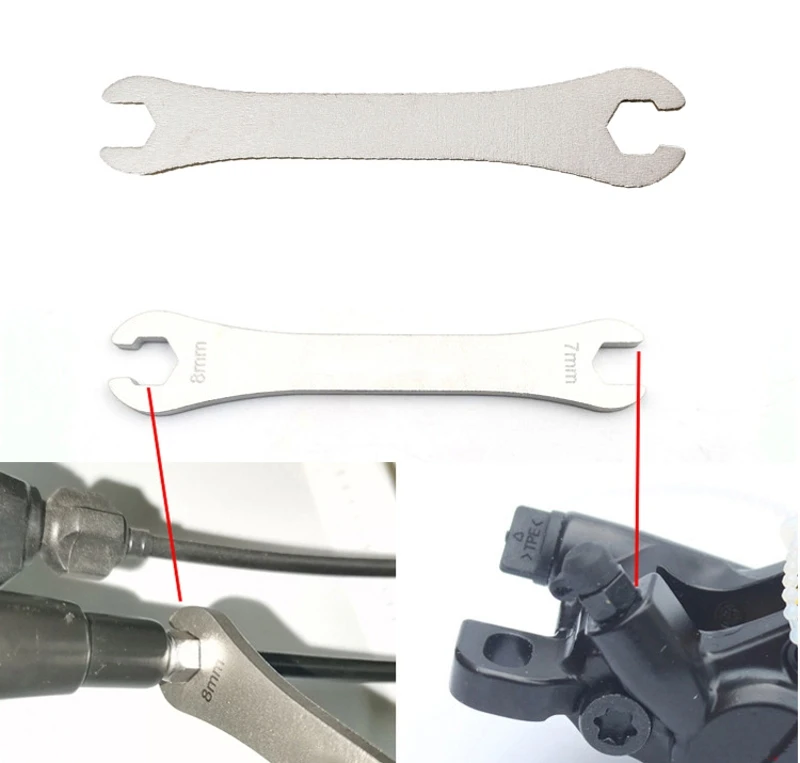 

91mm Bike Oil Disc Brake Oil Pipe Locking Screw Wrench Cycling Repair Tool Stainless Steel 7-8mm Open End Spanner