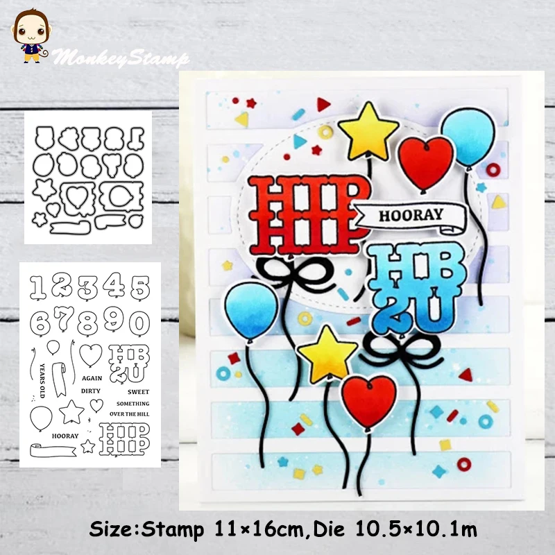 Воздушный шар в виде обезьяны с цифрами металлические режущие штампы трафареты