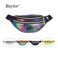 buylor waist bag laser belt bag holographic fanny pack designer cute waist packs bum bag for party travel