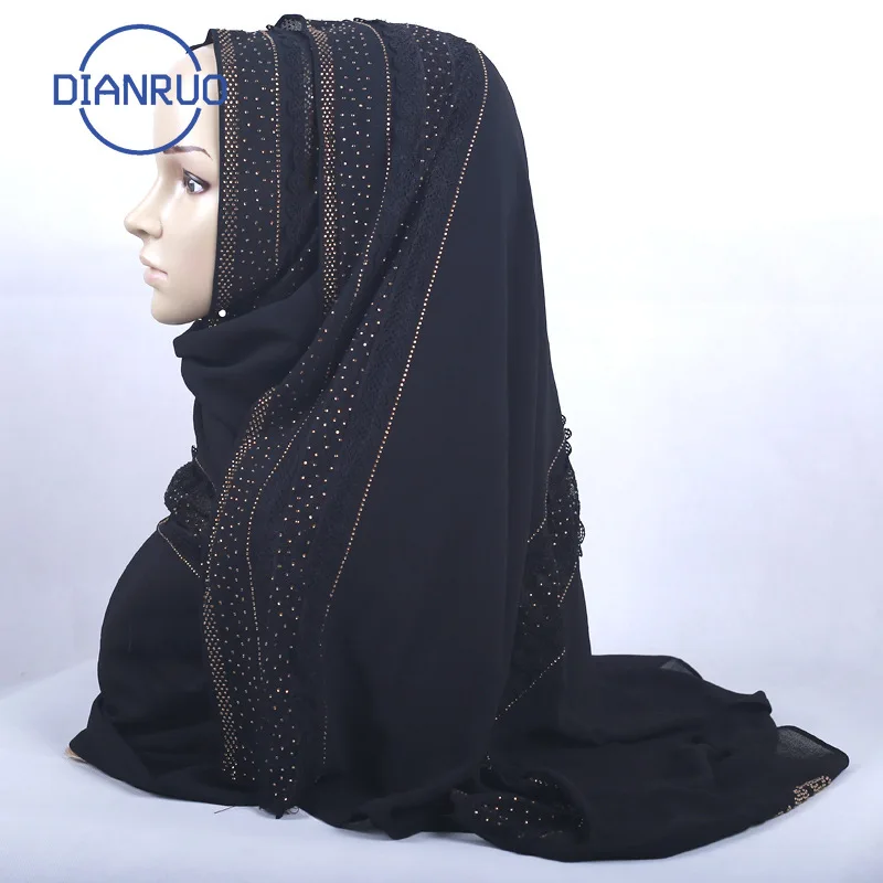 DIANRUO 2020 великолепные блестки индейка хиджаб мусульманский шифоновый шарф