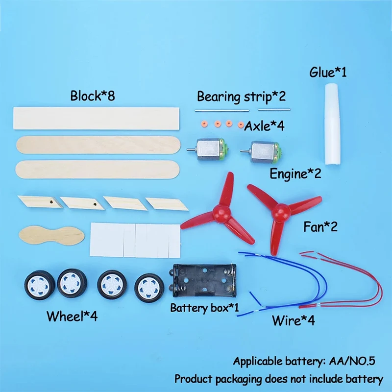 Electric Double Propeller Glider DIY Model Kit Toys for Boys Science Children Creative Physics Toy Handmade Wood Plastic | Игрушки и