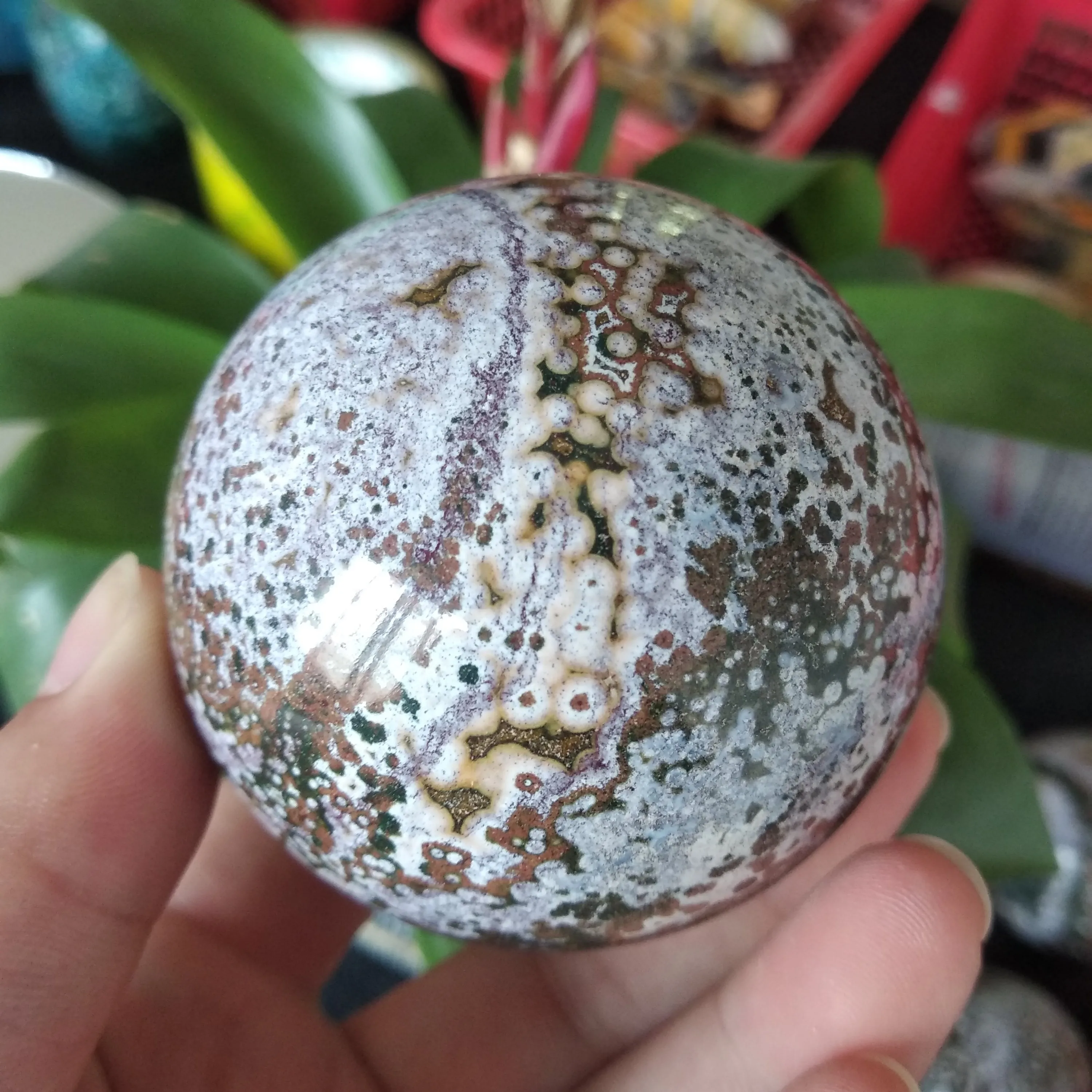 Натуральная Океаническая яшма Сфера кварцевый хрустальный шар Исцеление | Дом и