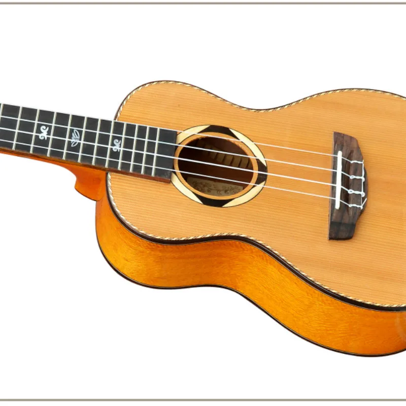 Укулеле 24 дюйма однотонная кедровая Мини электрическая концертная акустическая