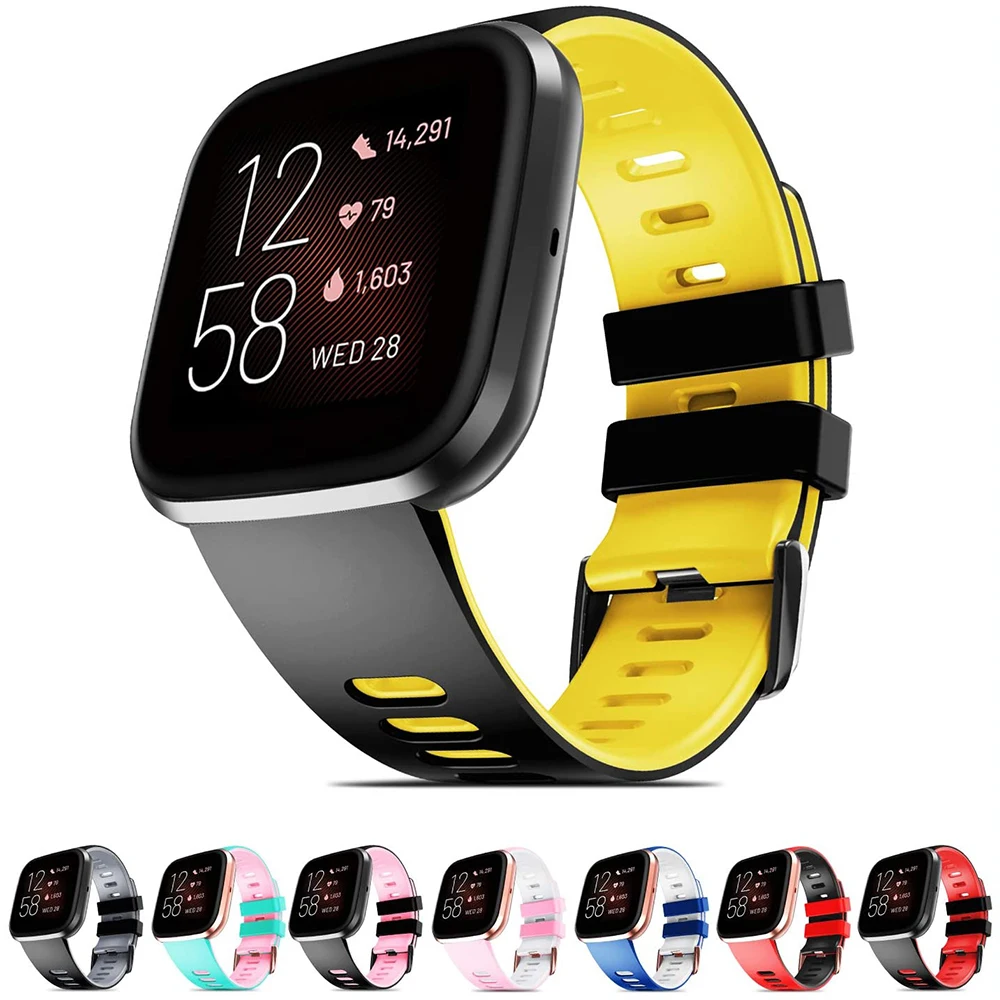 

Silicone Straps Compatible with Fitbit Versa/Versa 2 / Versa Lite/Versa Special Watch Soft Replacement Sport Wristbands Bands