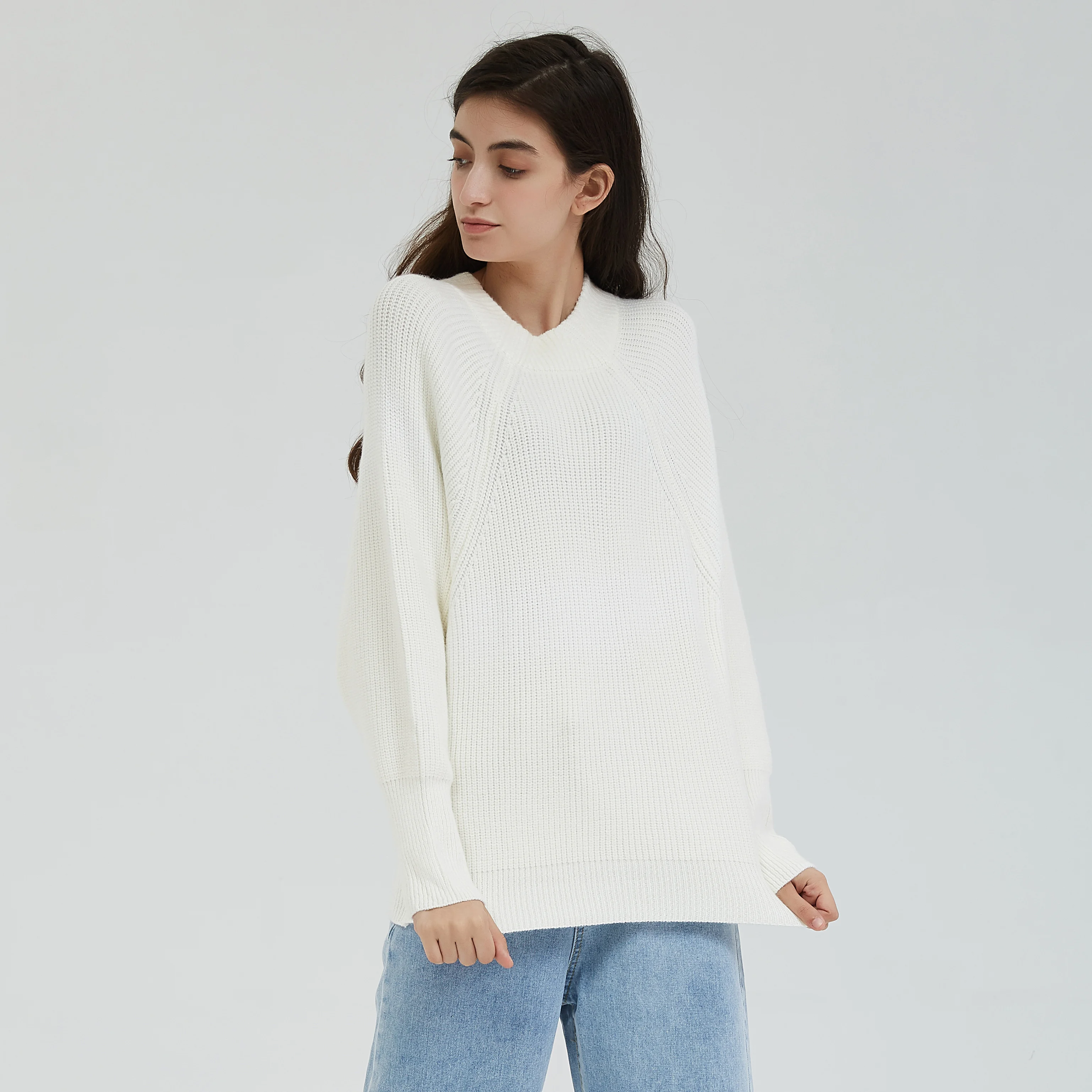 Wixra Women Solid O Neck Knitted Sweater 2019 Autumn Winter Fashion Pullover Sweaters Ladies Loose Knitwear Female Tops | Женская одежда