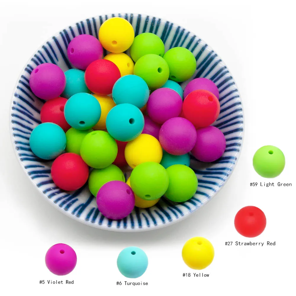 Грызунки для прорезывания зубов круглые силиконовые бусы мм 12 20 шт. | Мать и