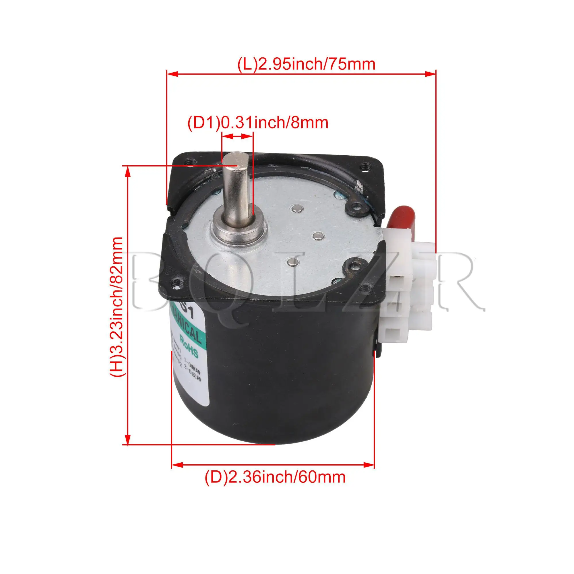 

BQLZR 60KTYZ 5RPM AC220V Eccentric 8mm Dia Shaft Motor CW/CCW for Control Part