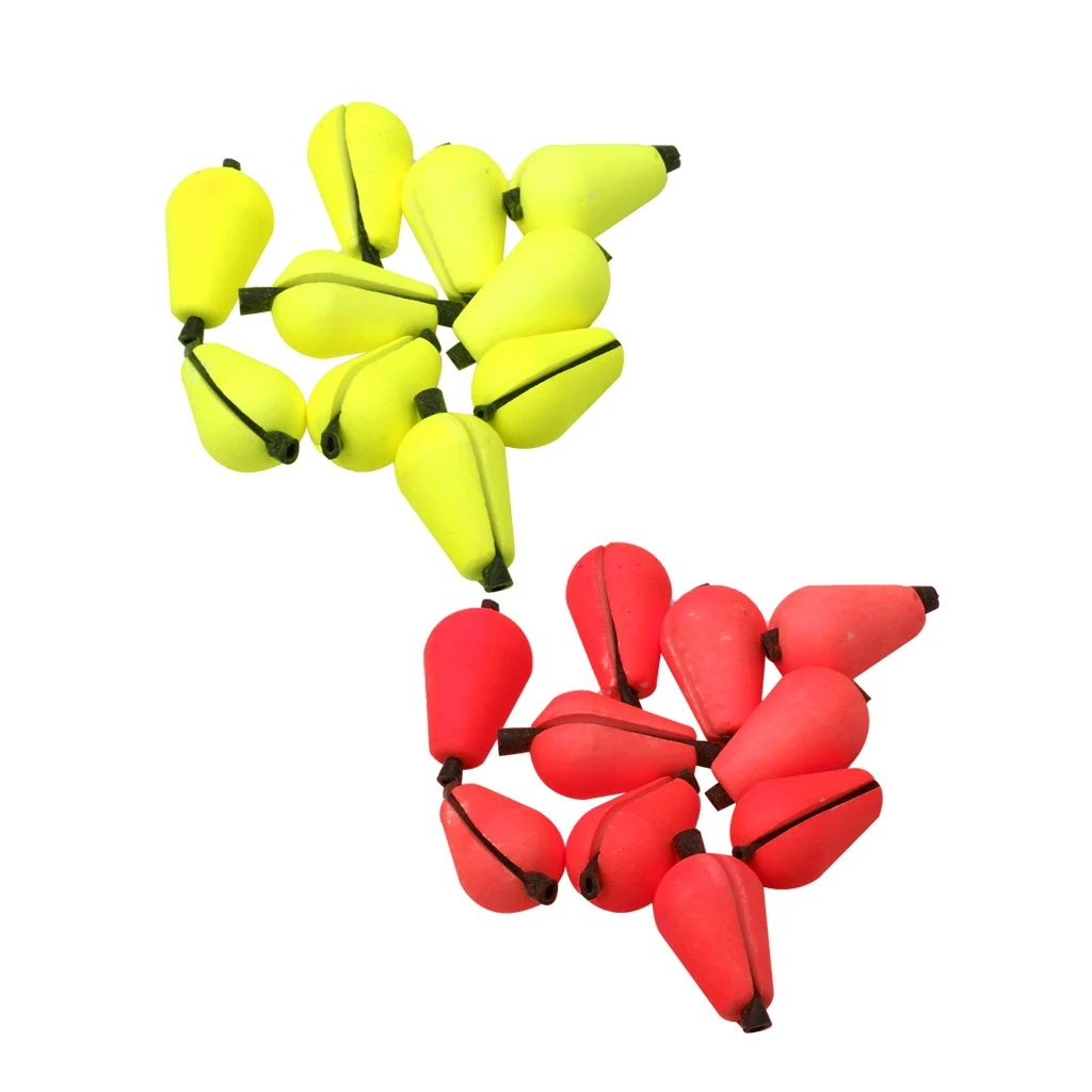 

12Pcs Fishing Foam Strike Indicators 20 X 10mm -Red & Yellow