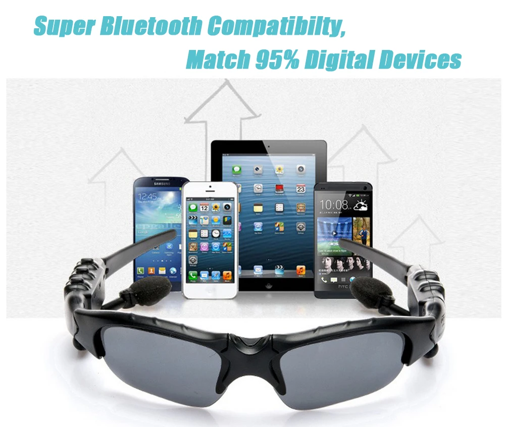 Модные Смарт V4.1 Bluetooth очки стерео музыкальные звонки Handsfree интеллектуальное управление камерой телефона фото видео для селфи