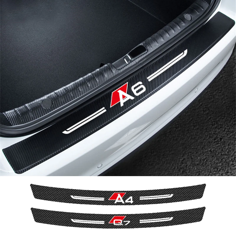 

3D Car Trunk Bumper Carbon Fiber Protector Sticker For Audi A3 A4 A5 A6 A7 A8 Q3 Q5 Q7 S1 S2 S3 S4 S6 S8 TT B8 Auto Accessories