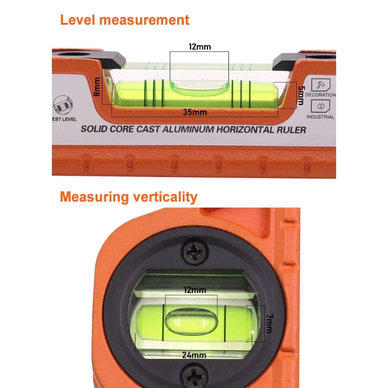 

High Precision Level Magnetic Levelling Instrument Ruler Bubble Horizontal Vertical Balance Rustproof Measuring Tool