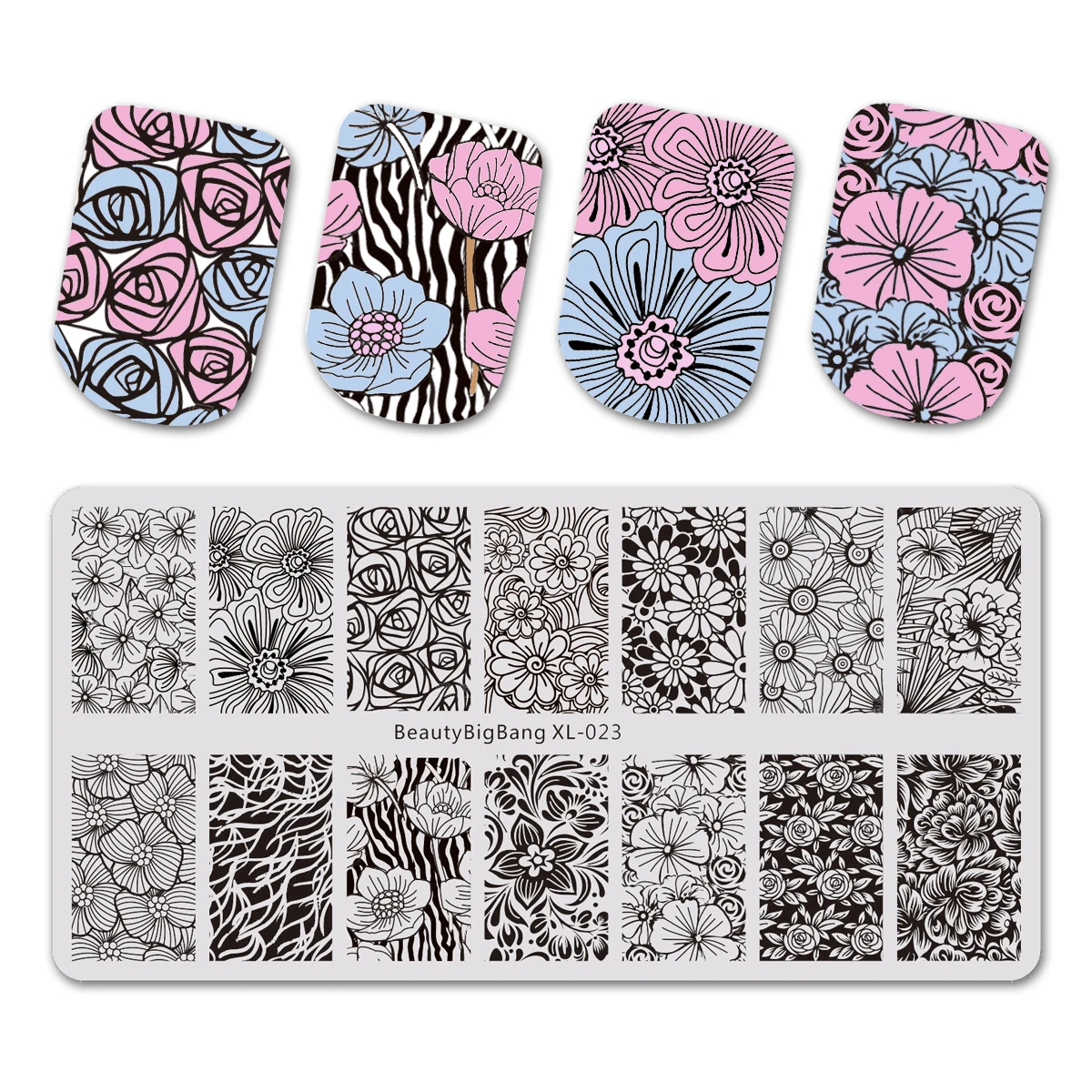 

BeautyBigBang 6*12cm Stamping Plates Cloud Star Cute Unicorn Pattern Nail Art Tools Stamping Plate Printing Image