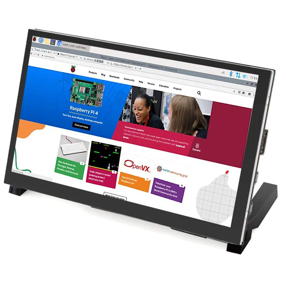 7-дюймовый сенсорный экран Raspberry Pi 4 1024*600 IPS HD LCD емкостный дисплей для 4B 3B + Jetson Nano PC