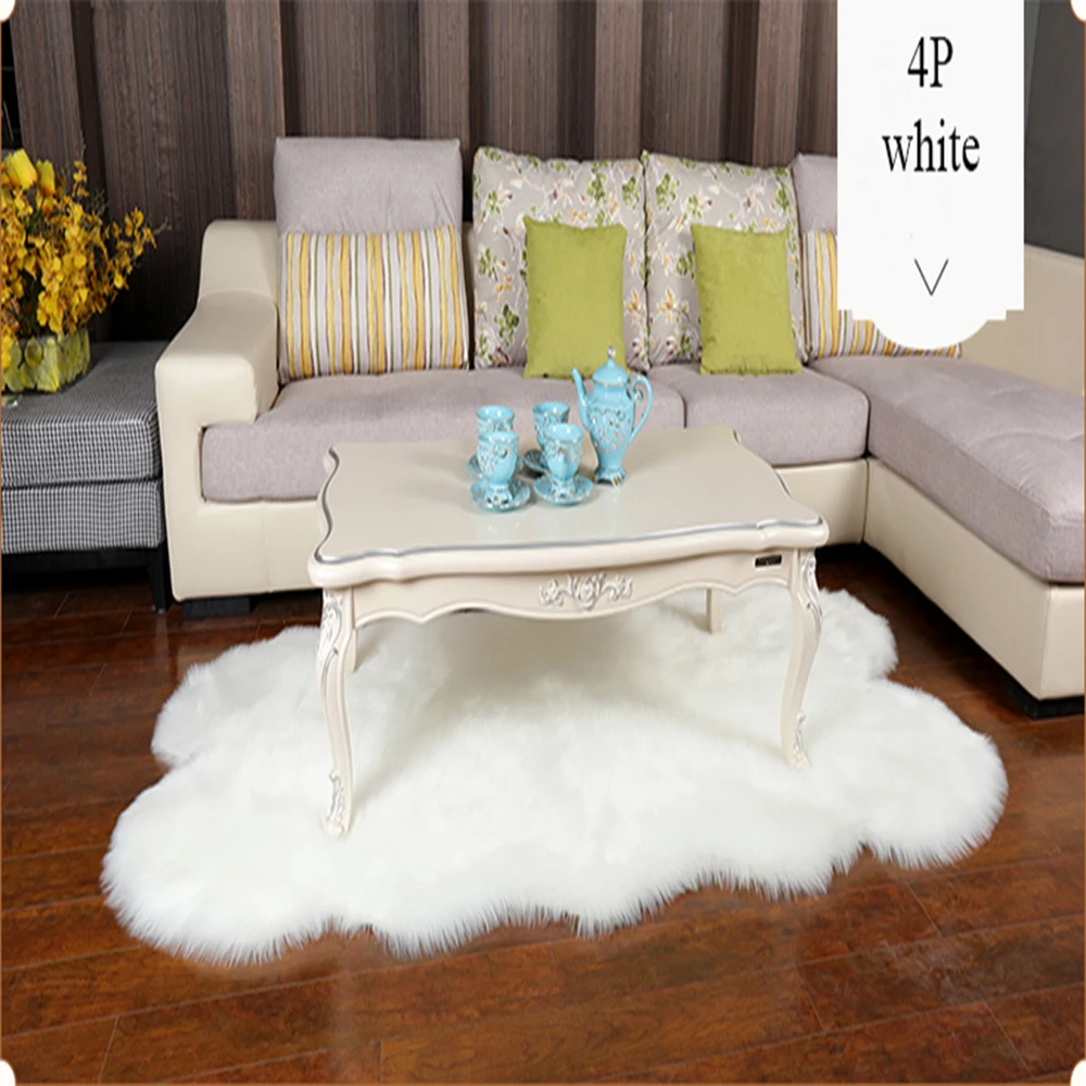 Soft Large Plush Faux Sheepskin Rug White Area Rugs For Living Room Bedroom Faux Fur Blanket Floor Mat Bedside Carpet Christmas