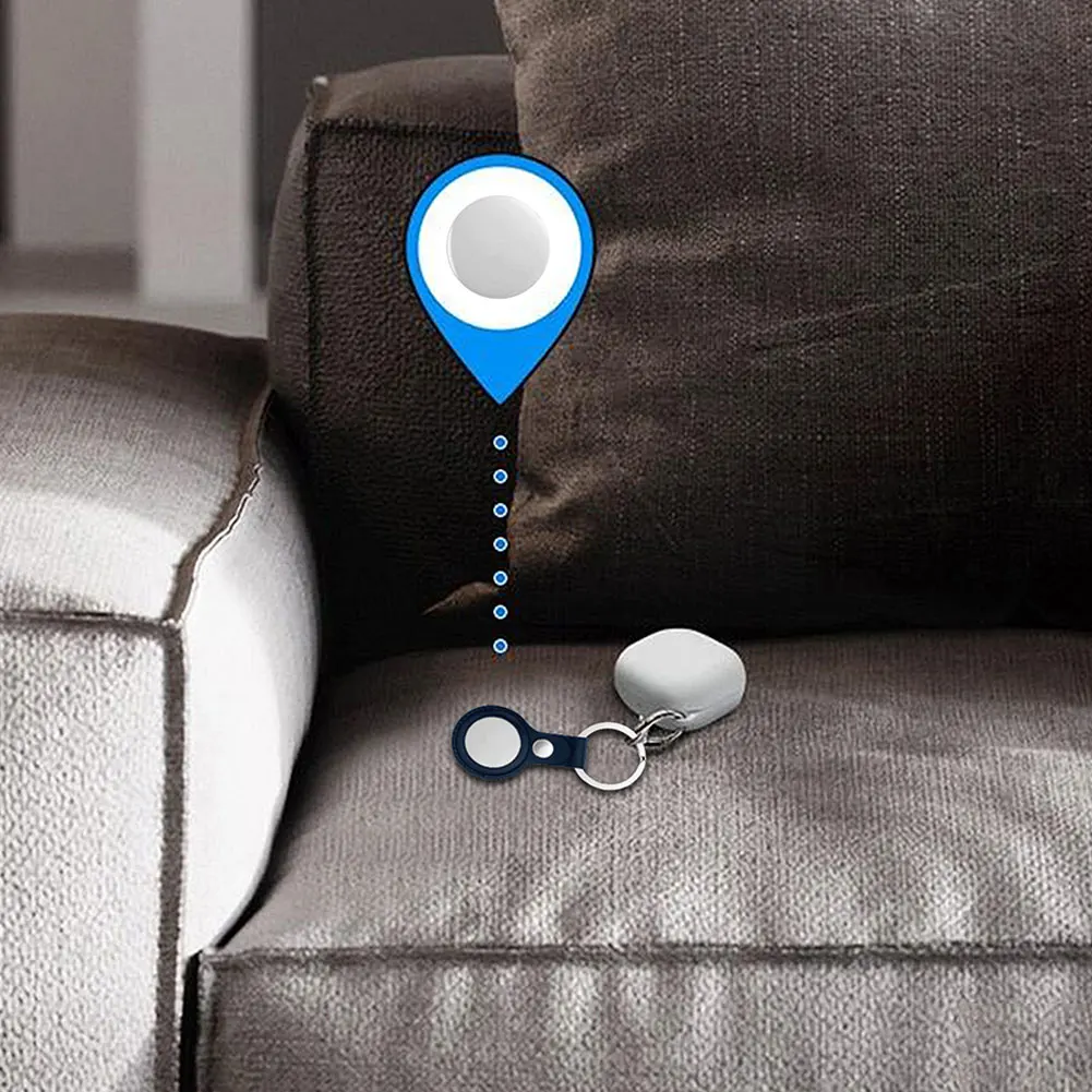 

Silicone Protector Cover with Keychain For AirTags Shockproof Anti-scratch Anti-fall Silicone Protective Case Shell For Air Tags