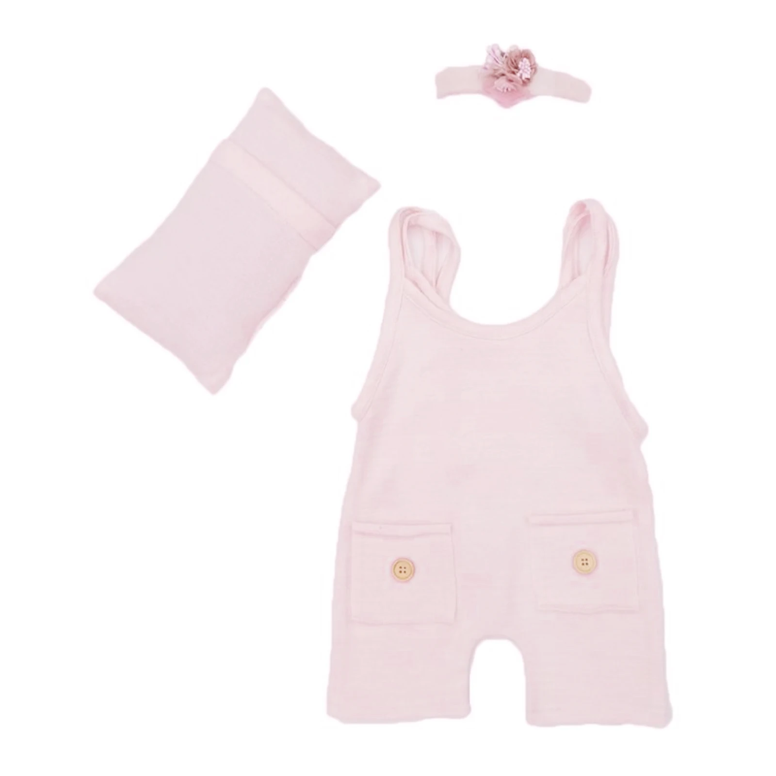 

3Pcs/Set Newborn Photography Props Baby Headband Romper Pillow Infant Toddler Outfits Costume