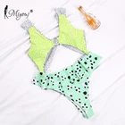 Miyouj, высокая талия, оборки, боковые купальники, стиль пэчворк, Женский 2020, новые цельные костюмы, сексуальный купальный костюм с вырезами