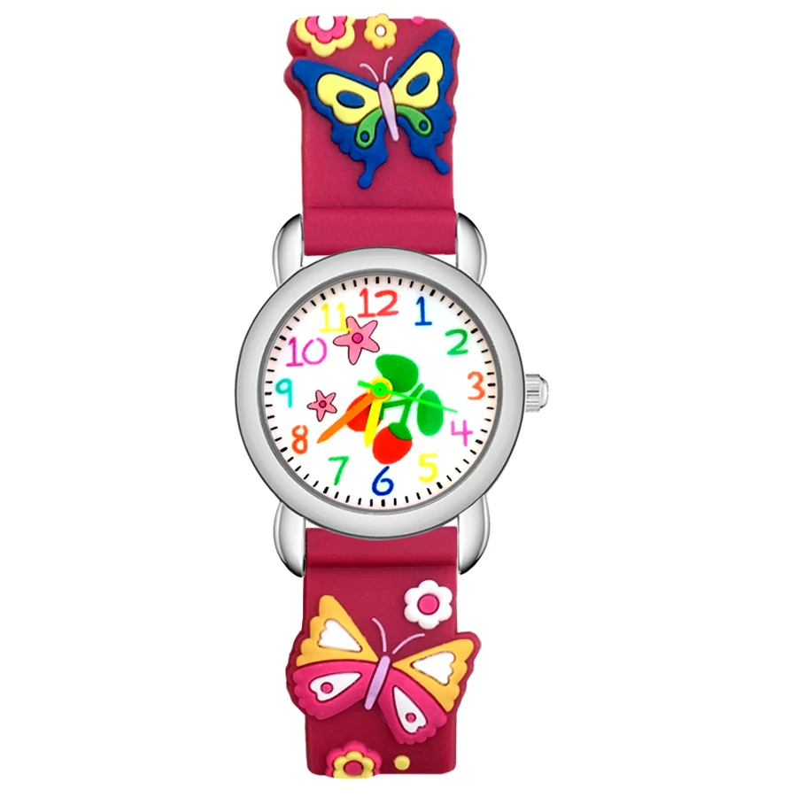 

Children's Cute Cartoon Cherry Style Student Boy Girl Kids Silicone Strap Quartz Wrist Watches JP07