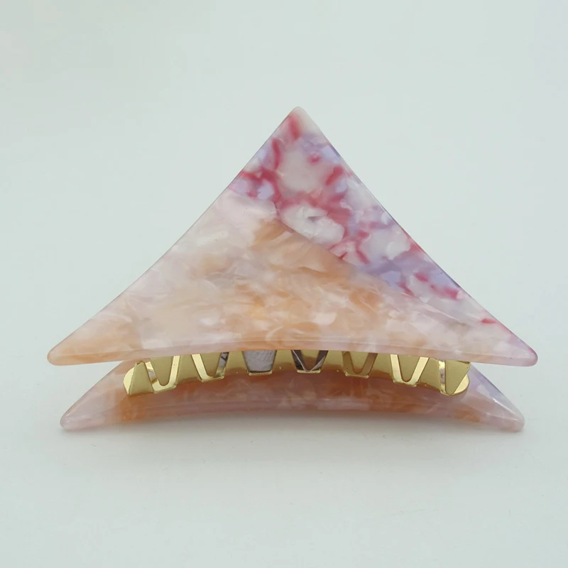 

NEW Japan and South Korea Ishihara rimei same green marble triangle hairpin hair grabbing ins acetic acid hairpin headdress