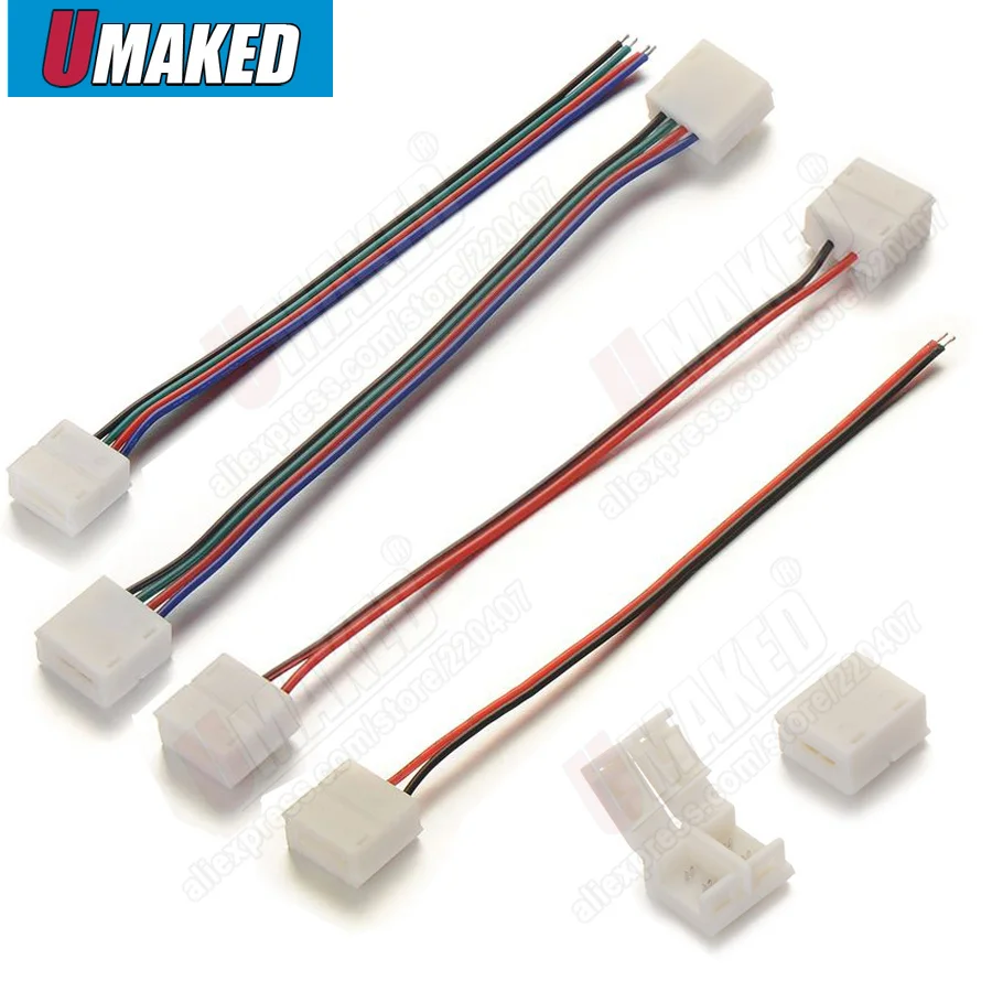 

2Pin 4Pins Quick Connector for RGB LED Strip light, Epoxy solderless connector for strip lamp