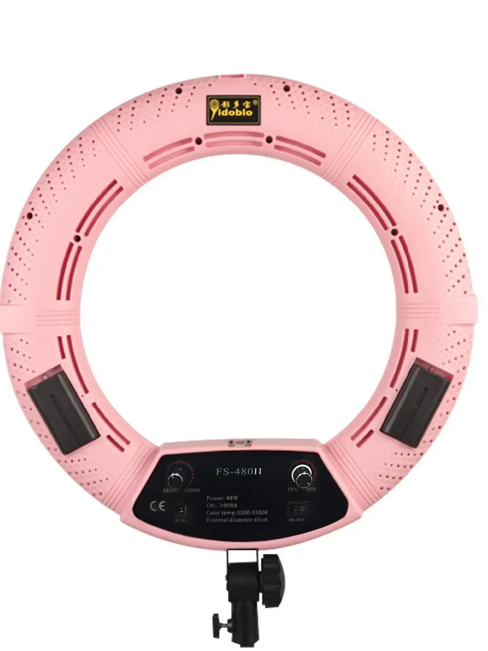 

Yidoblo Pink FS-480II Camera Photo/Studio/Phone/Video 18\"48W 480 LED Ring Light 5500K Photography Dimmable Ring Lamp