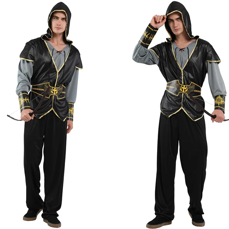 

Men Forest Prince Archer Outfit Adult Boys Hunter Stage Shirt Pants Halloween Cosplay Costumes Party Role Play Dress Up Suit