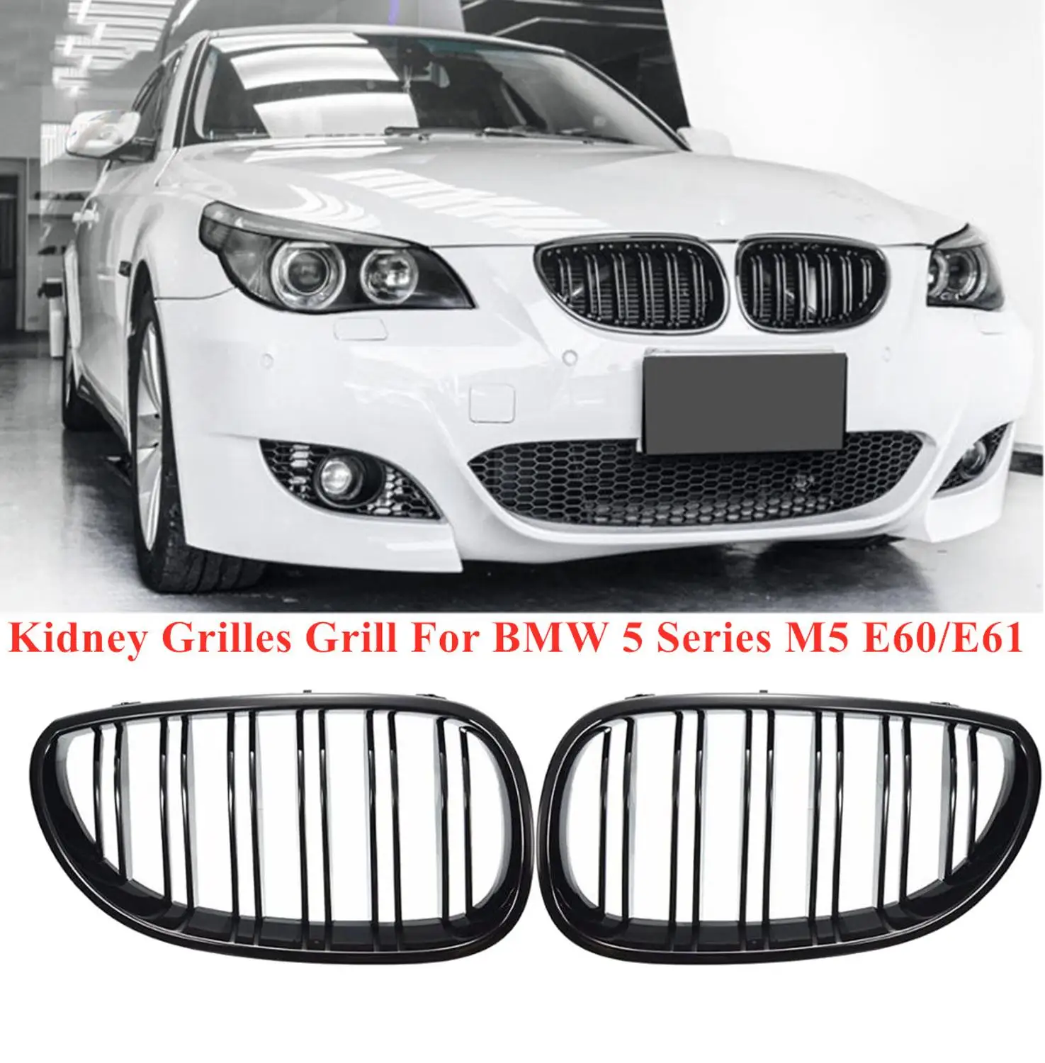 2 шт. решетки для BMW 5 серии M5 E60/E61 2003 2004 2005 2006 2007 2008 2009 2010|Наклейки на автомобиль| |