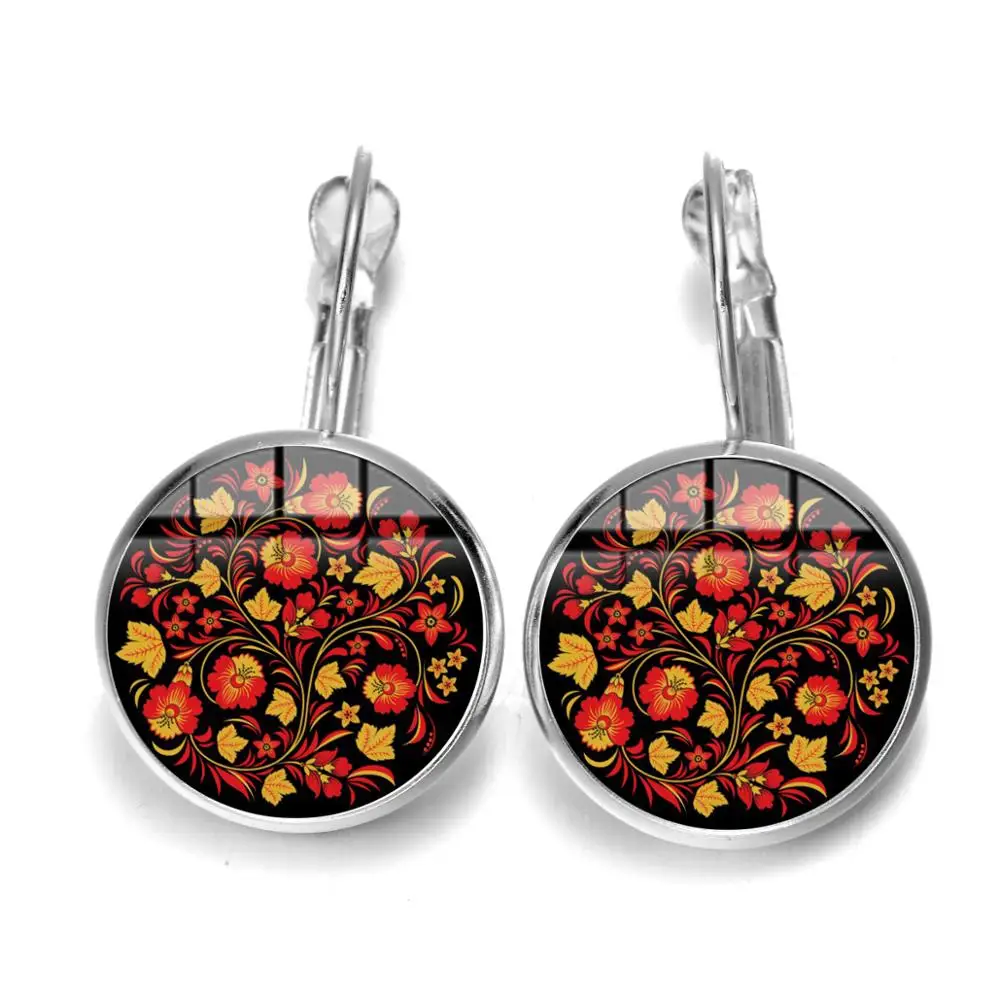 Азиатских Хохлома русским народным творчеством узор серьги для женщин и девочек