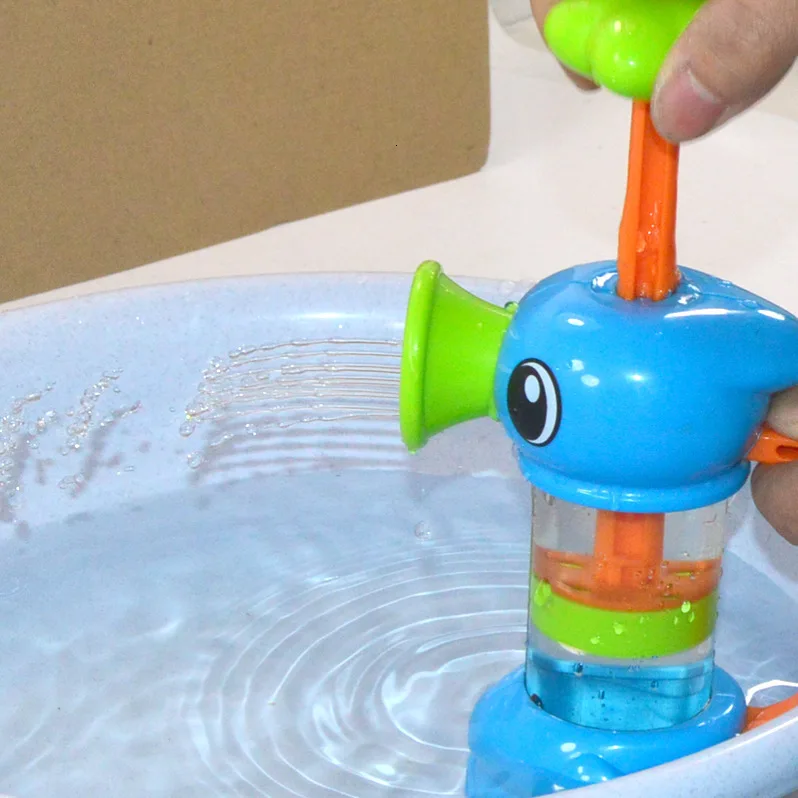 Baby Shower игрушки для ванной для Для детей Ванна, бассейн гиппокамп Спрей Водяной насос пляжные игрушки образовательные подарки