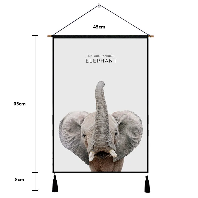 Милые Животные узоры гобелены Висячие Стены Хлопок Ткань искусство Красивая