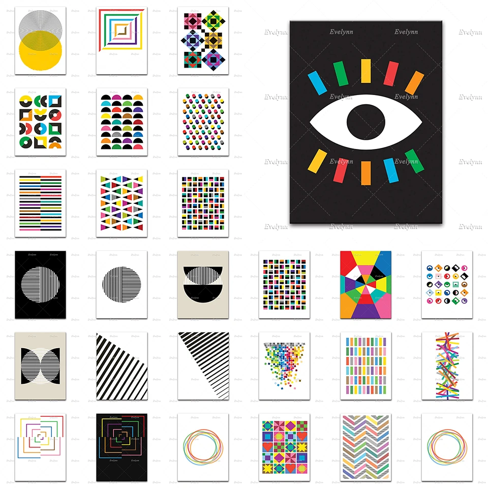 

Abstract Geometric Art Colourful Poster,Mid Century,Mosaic,Tiles,Heart,Bauhaus,Modern Living Room Decor Canvas Nordic Wall Print