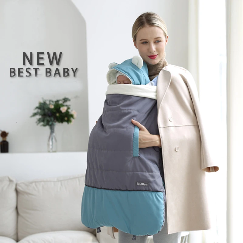 Soboba Baby Carrier Cover эргономичный толстый ветрозащитный бандаж для беременных плащ с капюшоном плащ мантия уровень зимние переноски пальто - Цвет: Blue