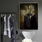 Плакаты-портреты и принты в виде животных, Картина на холсте Мистер Зебра для гостиной, домашний декор