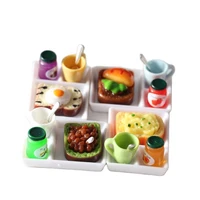 dollhouse 112 miniature breakfast set toast jam coffee high simulation mini kitchen accessories