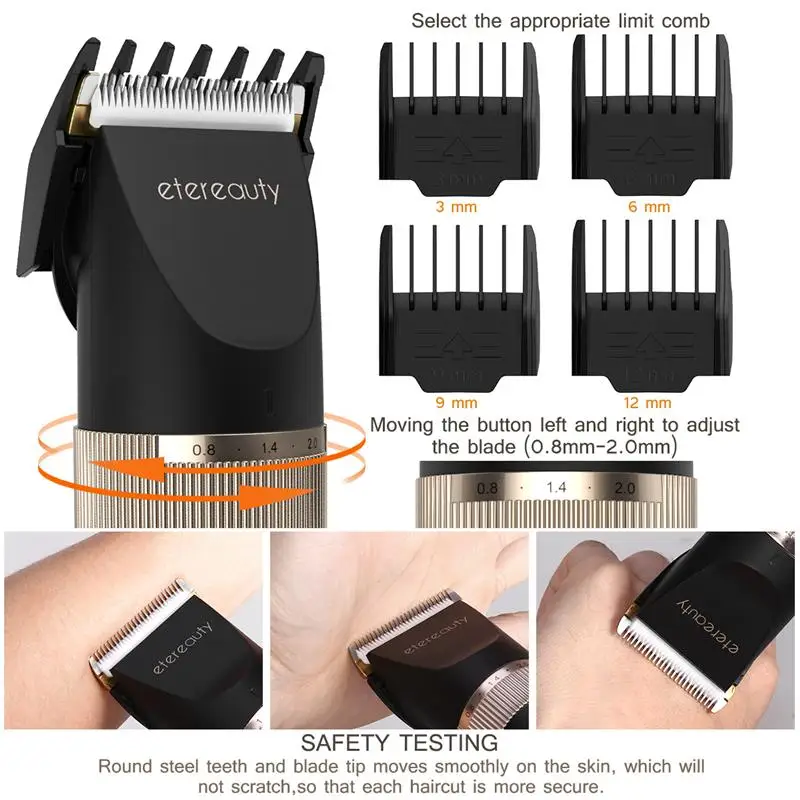 Умный ЖК перезаряжаемый бесшумный триммер для стрижки волос набор ухода с