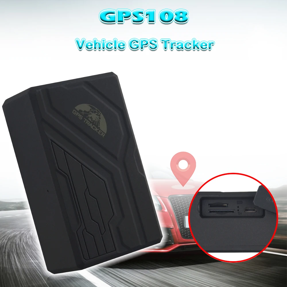 Магнитный GPS трекер для автомобиля GPS108/TK108 10000 мАч Портативный локатор устройство