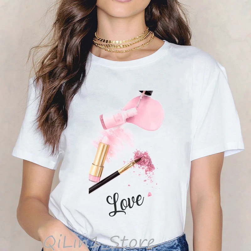 Vogue Rainbow nail polish print tee shirt femme vintage t shirt women clothes summer top female harajuku aesthetic tshirt