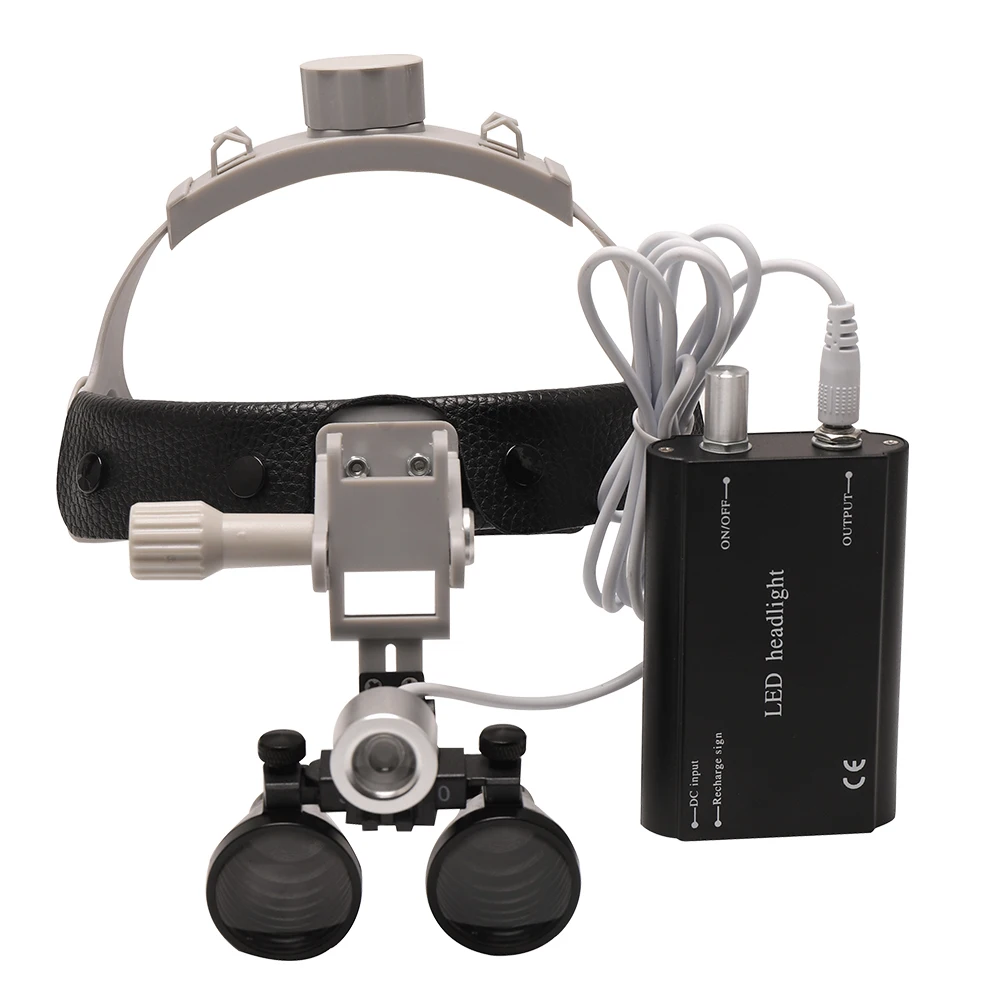 

Dental Magnifier 3.5X Binocular Loupes with LED Headlight