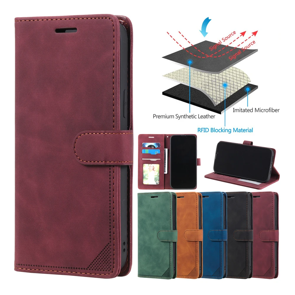 

PU Leather Magnetic Cover for Huawei P20 Lite P30 Pro P40 Lite Nova 6 SE 3E 4E 7i Honor 20S Russia RFID Blocking Card Slot Case