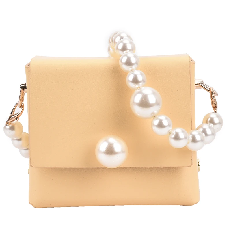 

Elegant Female Pearl 2021 Fashion New High Quality Woolen Women Designer Handbag concise Chain Shoulder Messenger Bag Purses
